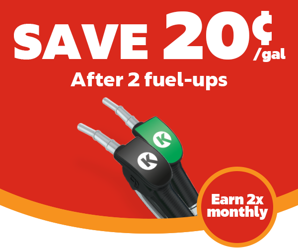 Save 20c per gallon after 2 fuel ups